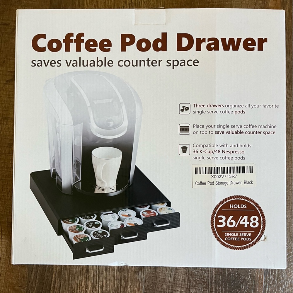 Coffee Pod Drawer. Holds 36/48 single serve coffee pods. New in box.